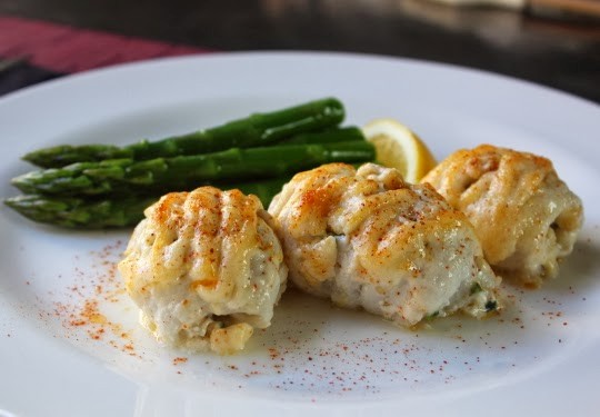 Crab-stuffed sole