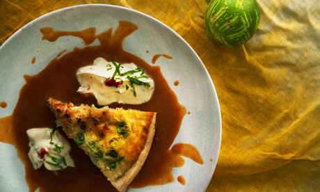 Crab tart with summer crab bisque