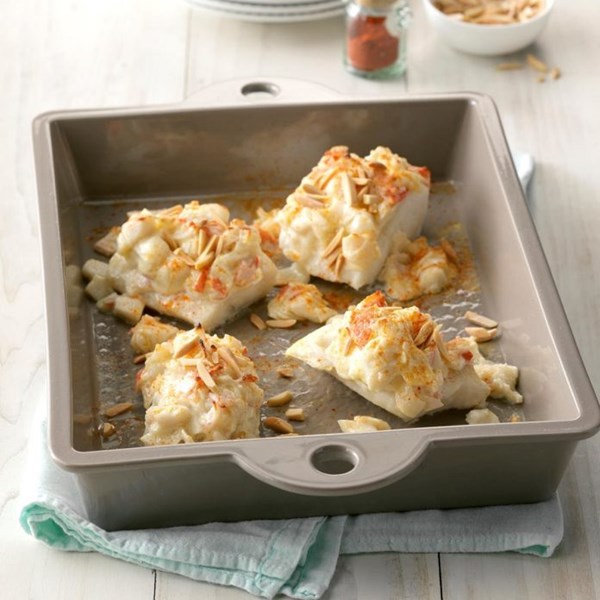 Crab-topped fish fillets 