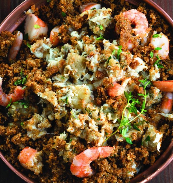 Crabmeat and shrimp farci
