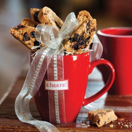 Cracked pepper, dried cherry, and chocolate chunk biscotti