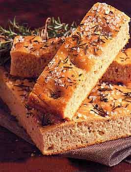 Cracked pepper focaccia with truffle oil