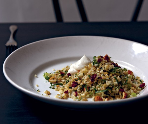 Cracked wheat and freekeh salad with preserved lemon and barberries