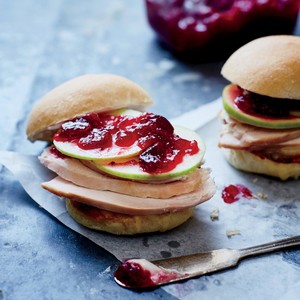 Cran-apple smoked turkey sliders