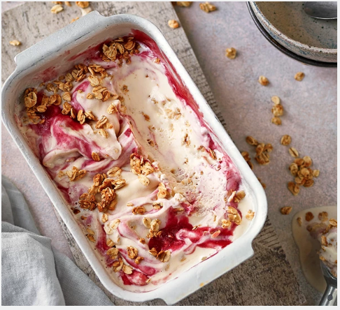 Cranachan ripple ice cream