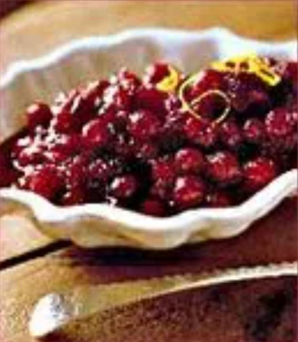 Cranberries with orange zest and port