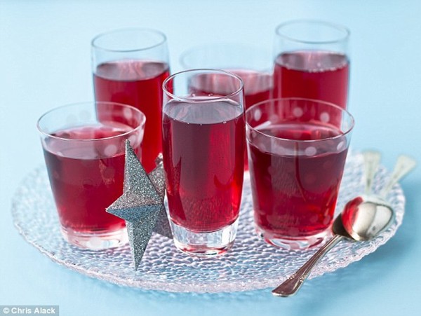 Cranberry & lime vodka jelly shots