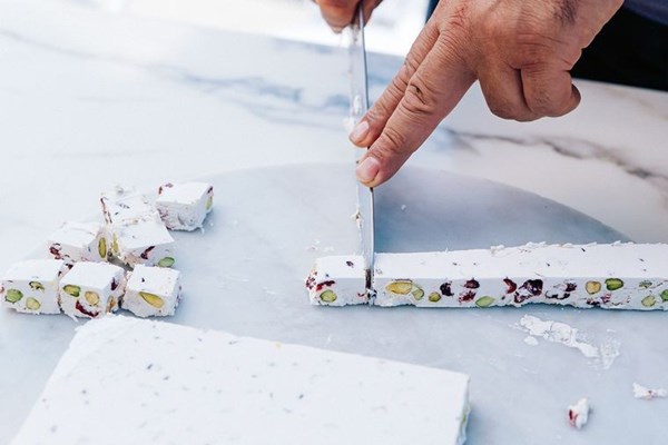 Cranberry & pistachio nougat