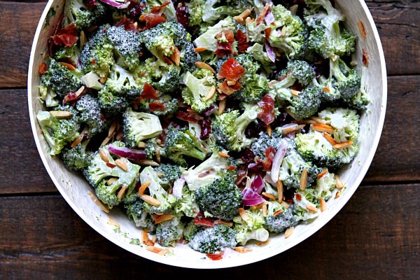 Cranberry almond broccoli salad