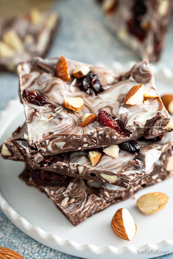 Cranberry-almond chocolate bark