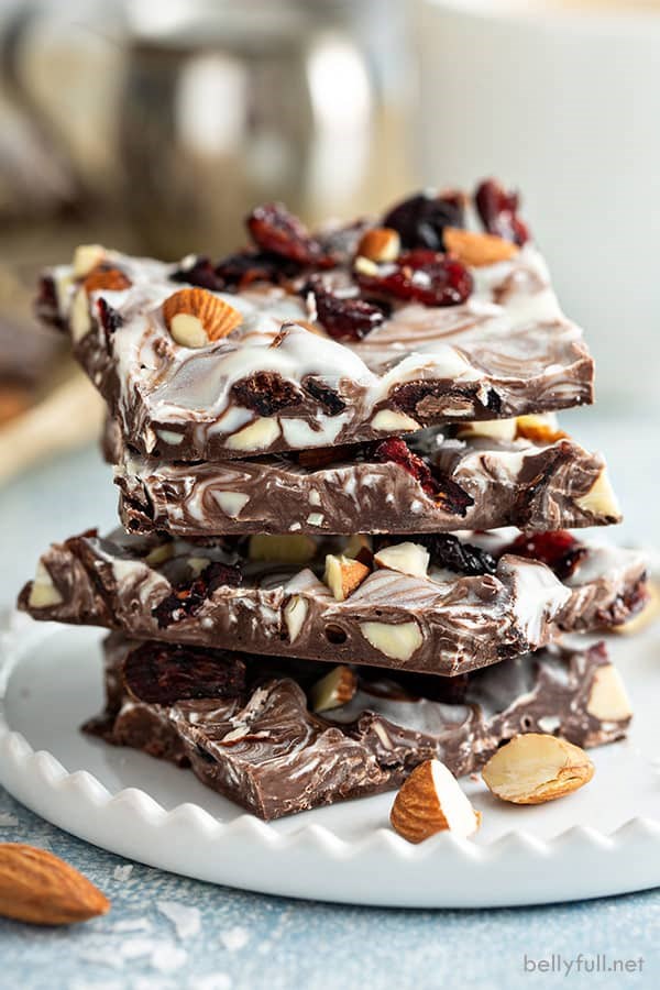 Cranberry-almond chocolate bark