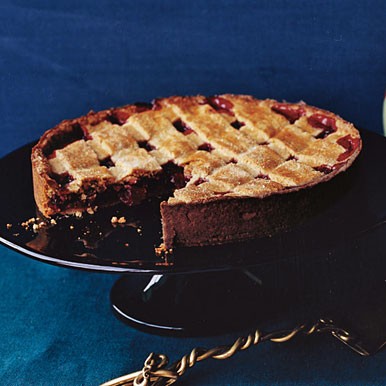 Cranberry almond crostata