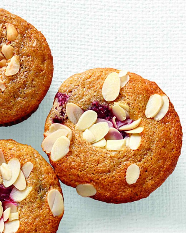 Cranberry-almond muffins