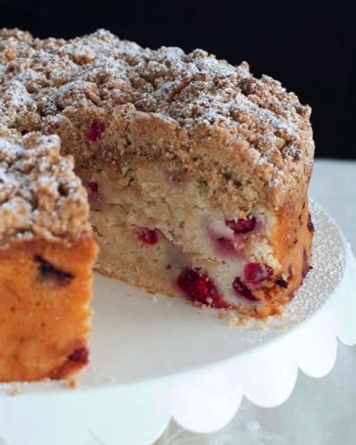 Cranberry almond streusel cake