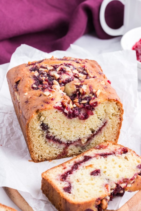 Cranberry-almond swirl bread