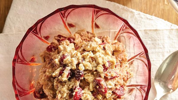 Cranberry and almond butter overnight oats