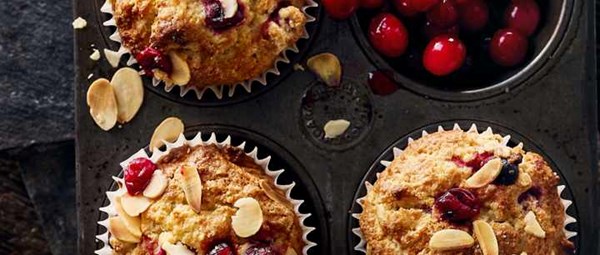 Cranberry and almond muffins