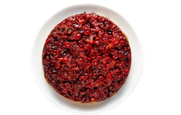 Cranberry and cornmeal upside-down cake