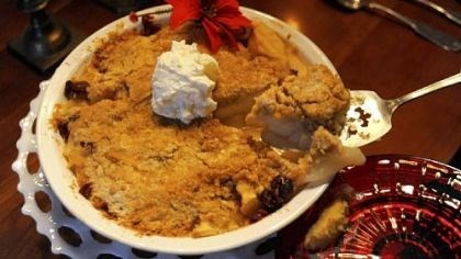 Cranberry and pear crisp