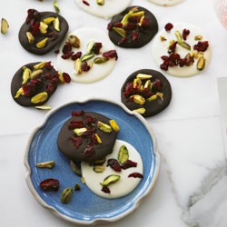 Cranberry and pistachio mendiants