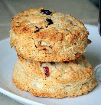 Cranberry and walnut scones