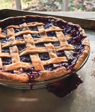 Cranberry and wild blueberry pie