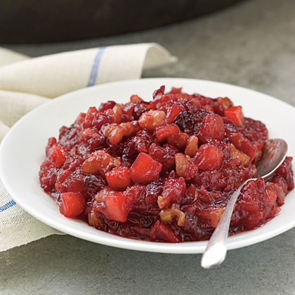 Cranberry, apple, and walnut sauce