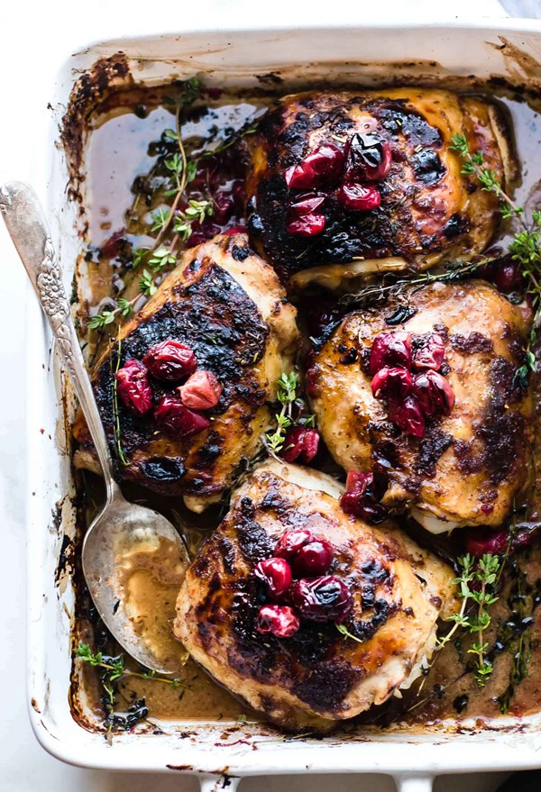 Cranberry balsamic roasted chicken