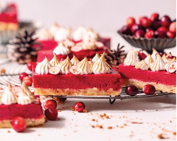 Cranberry bars with orange shortbread crust