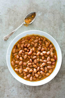 Cranberry beans with warm spices