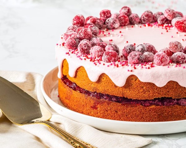 Cranberry biscuit layer cake