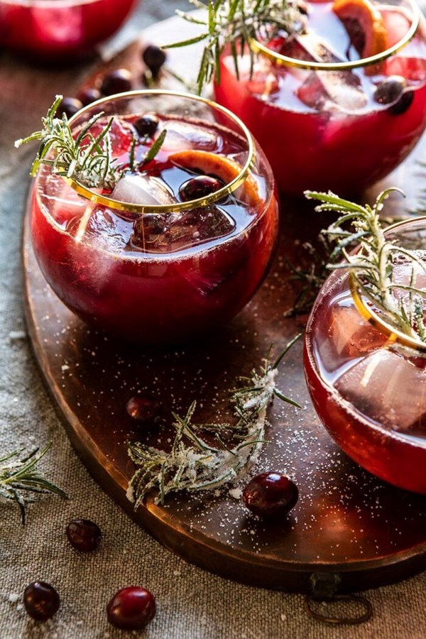 Cranberry bourbon sour punch