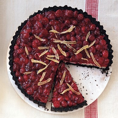 Cranberry-chocolate tart