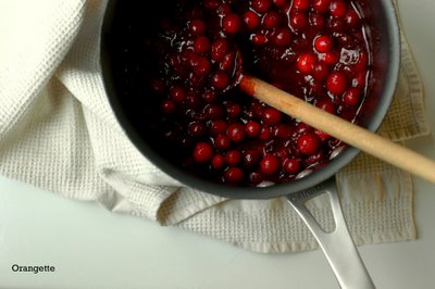Cranberry chutney with crystallized ginger and dried cherries
