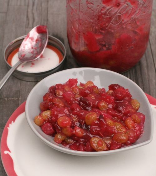 Cranberry chutney with fennel and golden raisins
