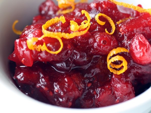 Cranberry chutney with orange and crystallized ginger 