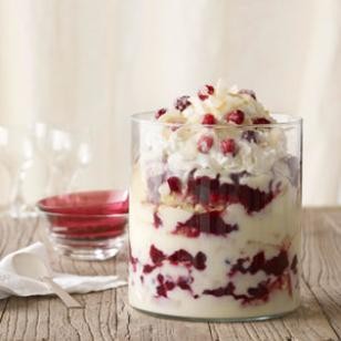 Cranberry coconut trifle