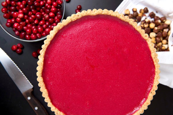 Cranberry curd tart