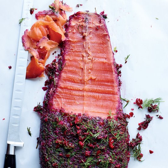 Cranberry-dill gravlax