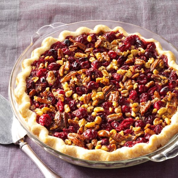 Cranberry-double nut pie