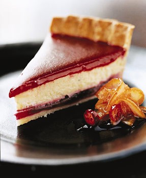 Cranberry eggnog tart