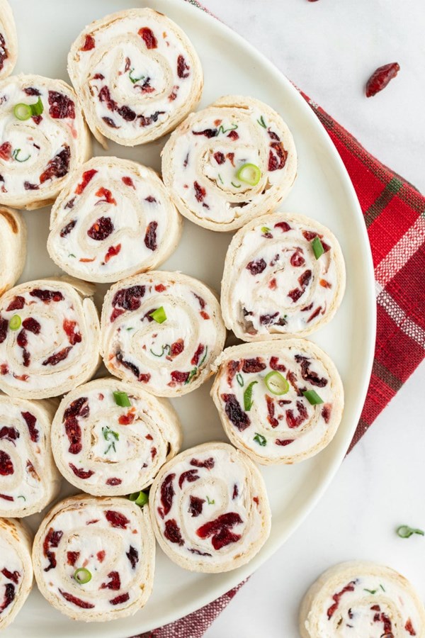 Cranberry-feta pinwheels
