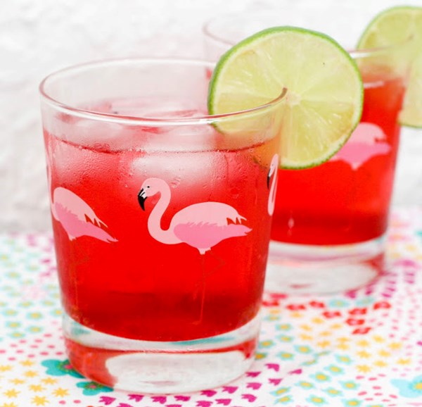 Cranberry-ginger lime rickey