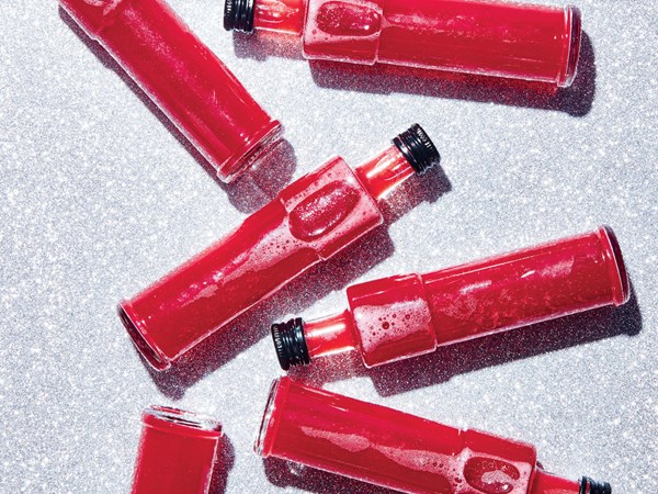 Cranberry-ginger shrub cocktail