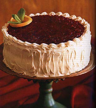 Cranberry-glazed orange layer cake