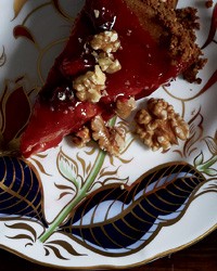 Cranberry-glazed pumpkin pie