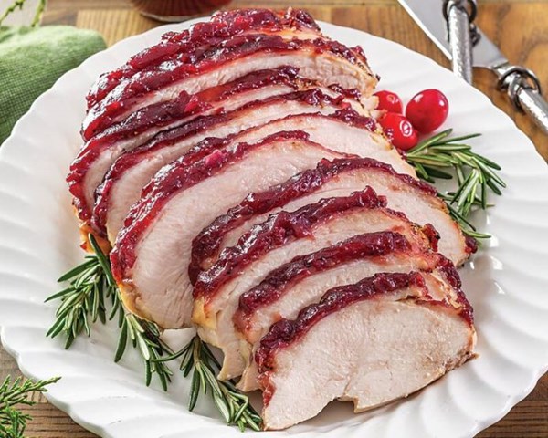 Cranberry-glazed turkey breasts