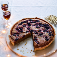 Cranberry, hazelnut and sherry tart