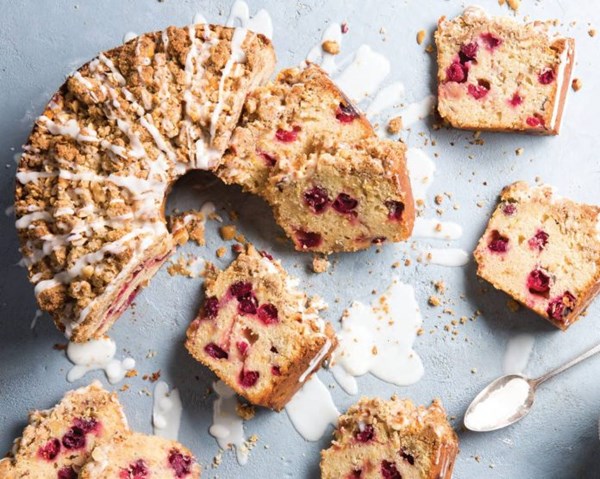 Cranberry-hazelnut coffee cake