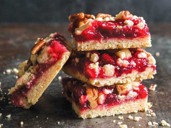 Cranberry jam pecan bars